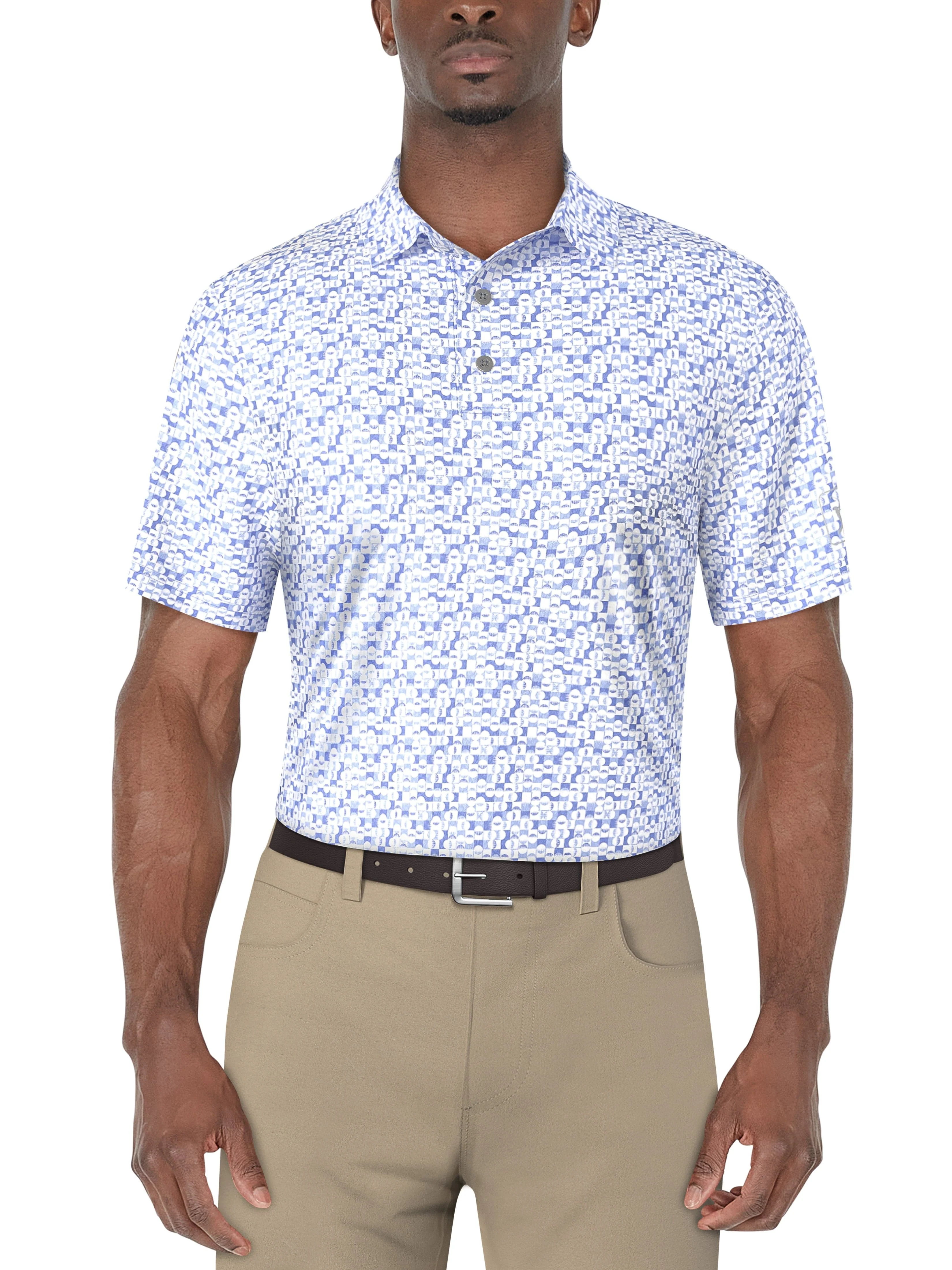 Image of Men's Golf Ball Geo Printed Polo