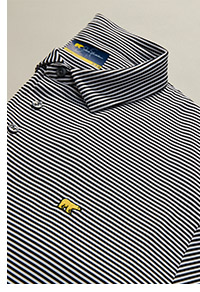 Men's Heathered Two Color Stripe Polo