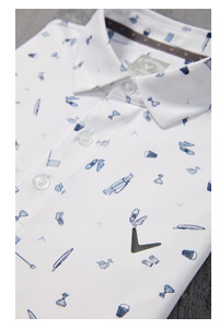 NEW! Men's Tee Time Print Golf Polo Shirt