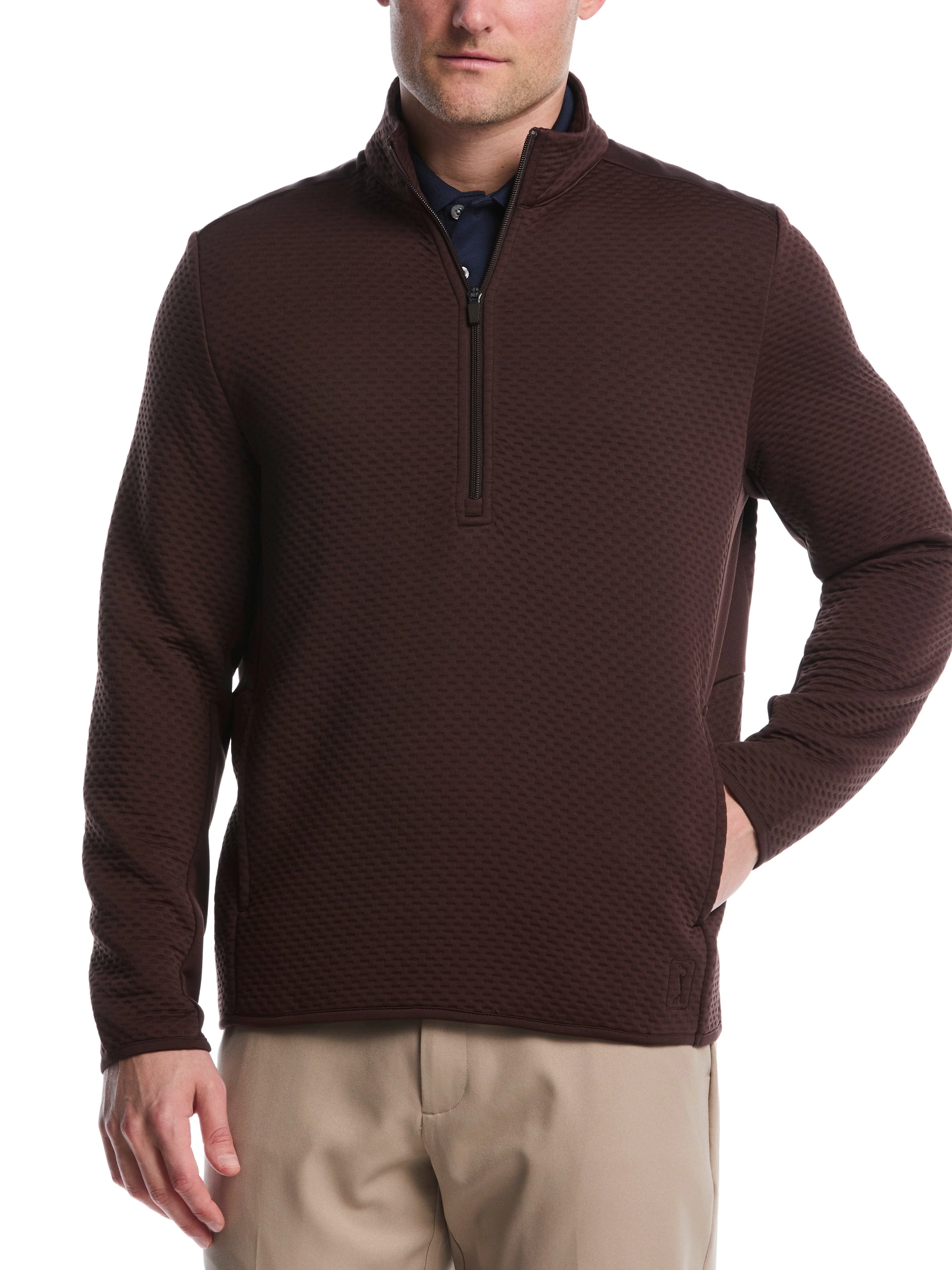 Image of Men's Textured 1/4 Zip Golf Base Layer