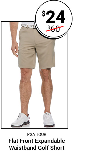 Flat Front Expandable Waistband Golf Short | Shop Now