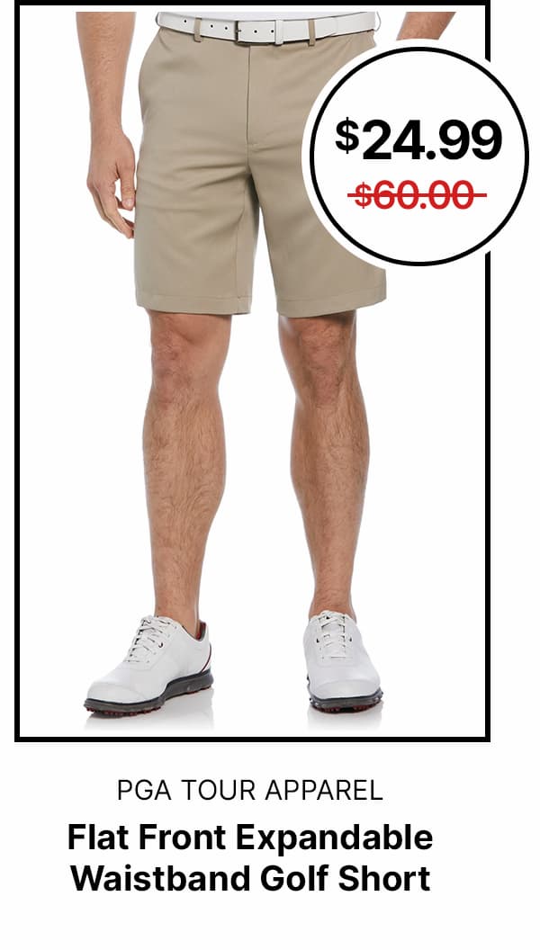 Shop Flat Front Expandable Waistband Golf Short