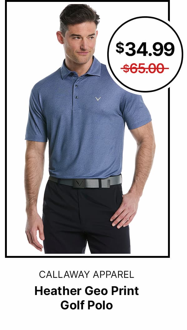 Shop Heather Geo Print Golf Polo