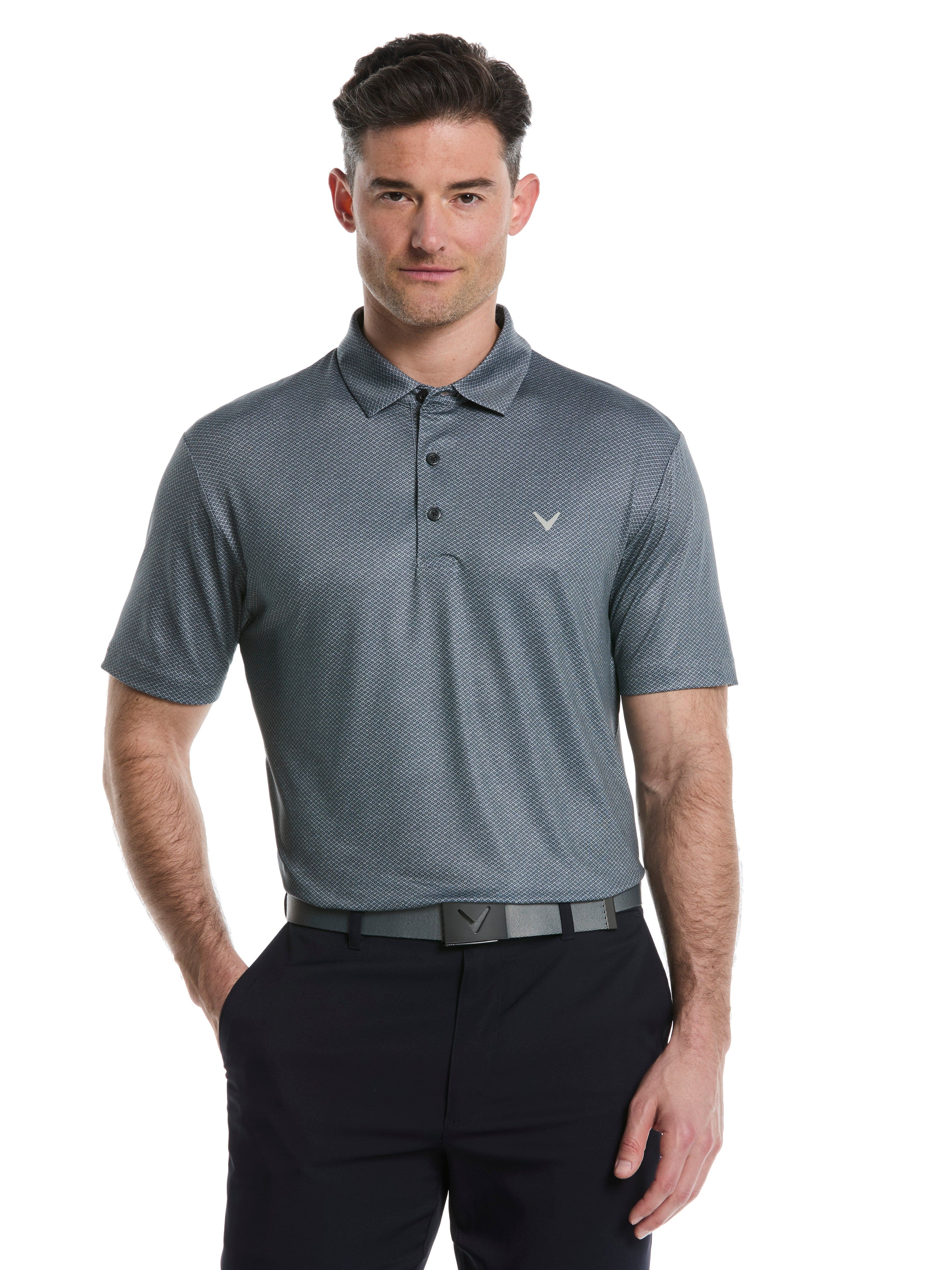 Image of Men's Heather Geo Print Golf Polo