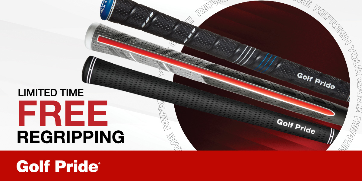 Limited time. Free regripping. Golf Pride.