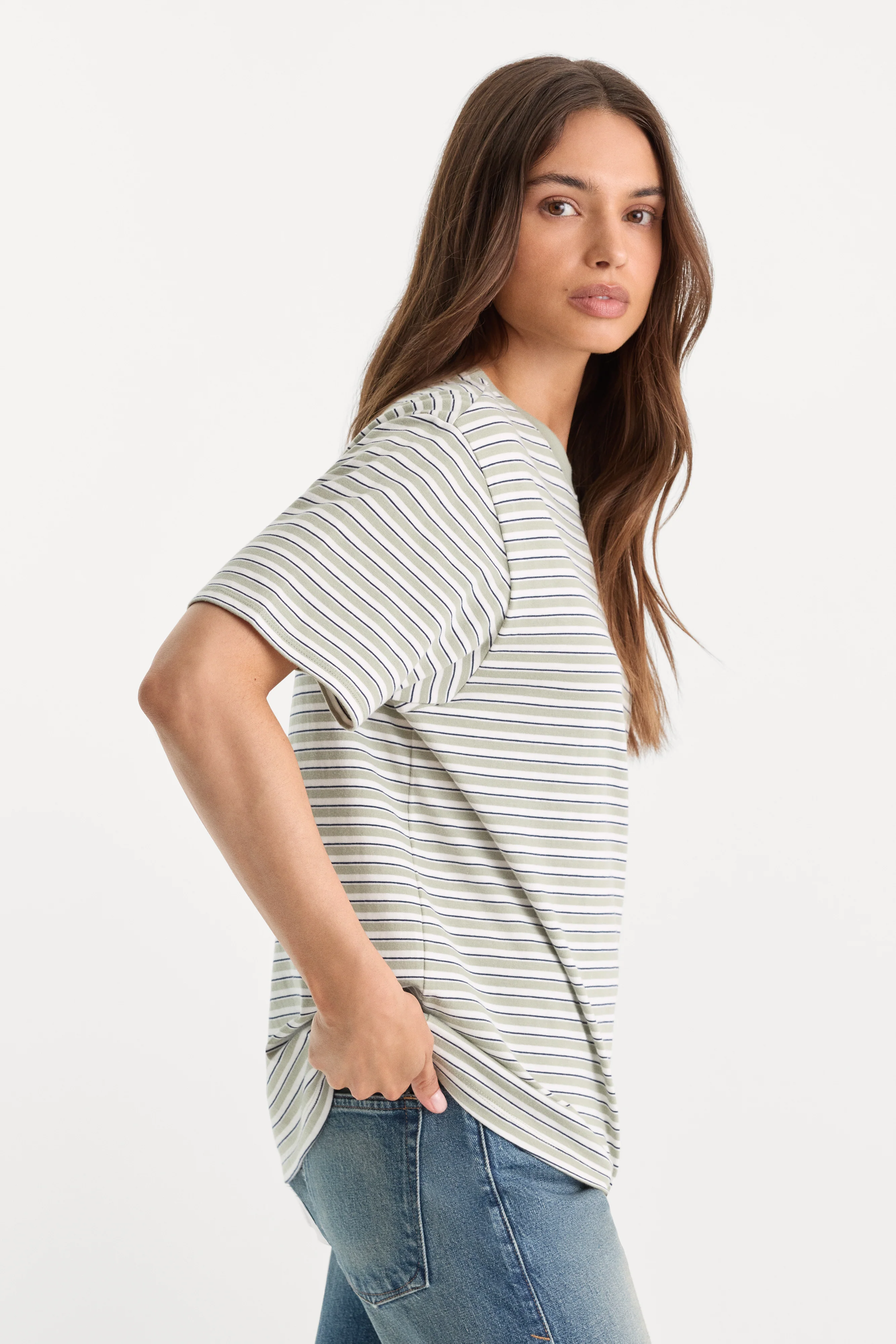 Image of THE OVERSIZED TEE | CLASSIC STRIPE MOSSWELL