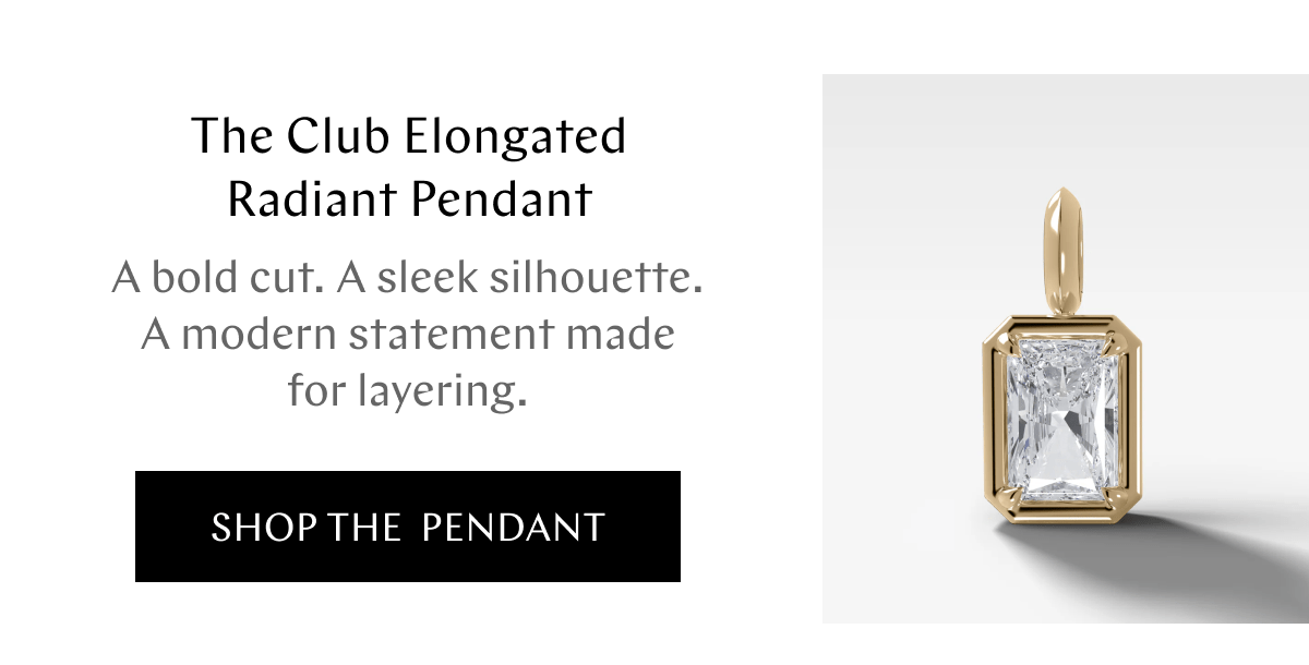 Club Elongated Radiant Attachable Diamond Pendant