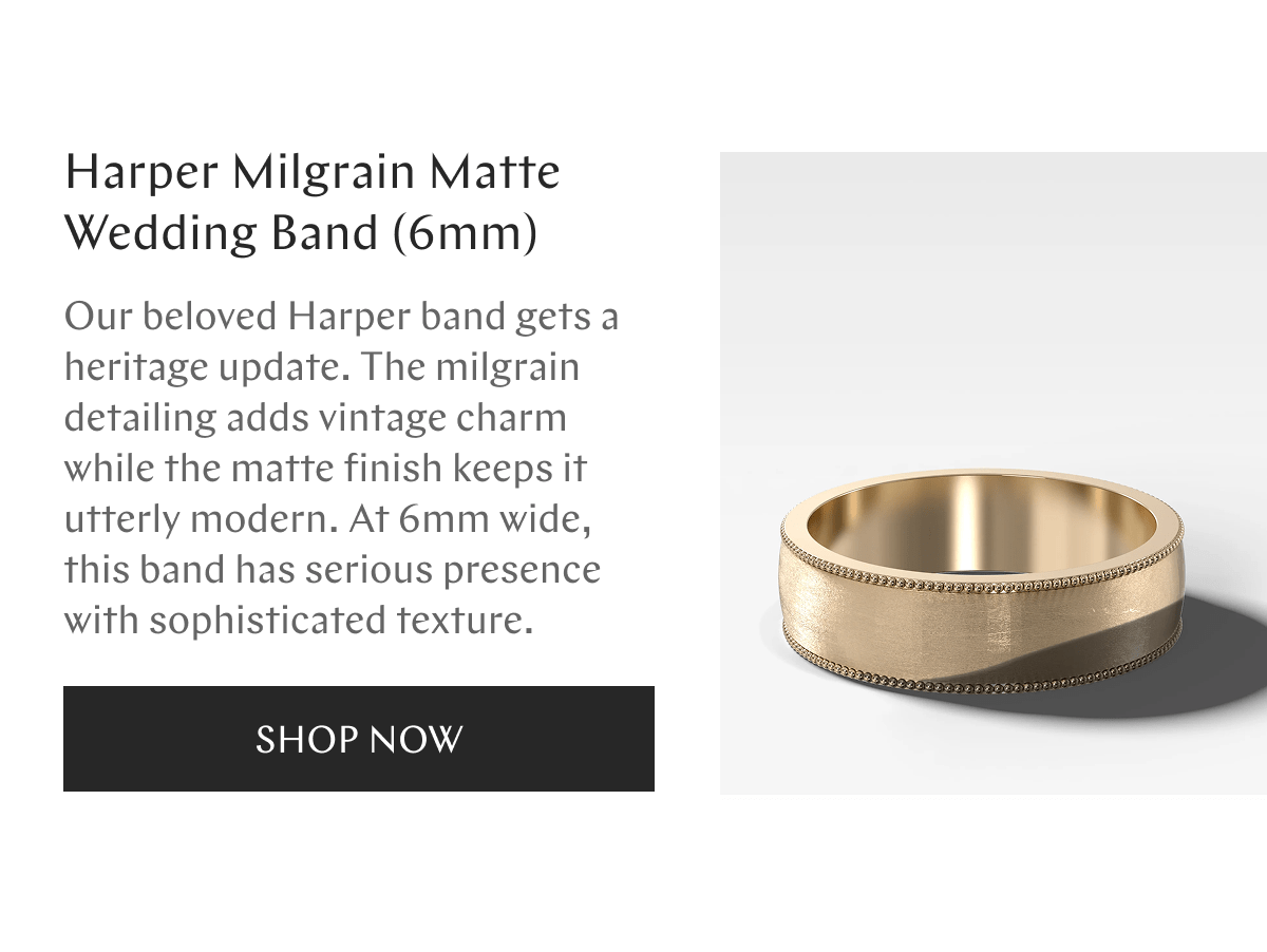 GOODSTONE - Harper Milgrain Matte Wedding Band (6mm)