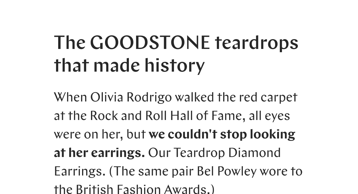 The GOODSTONE Teardrops That Made History