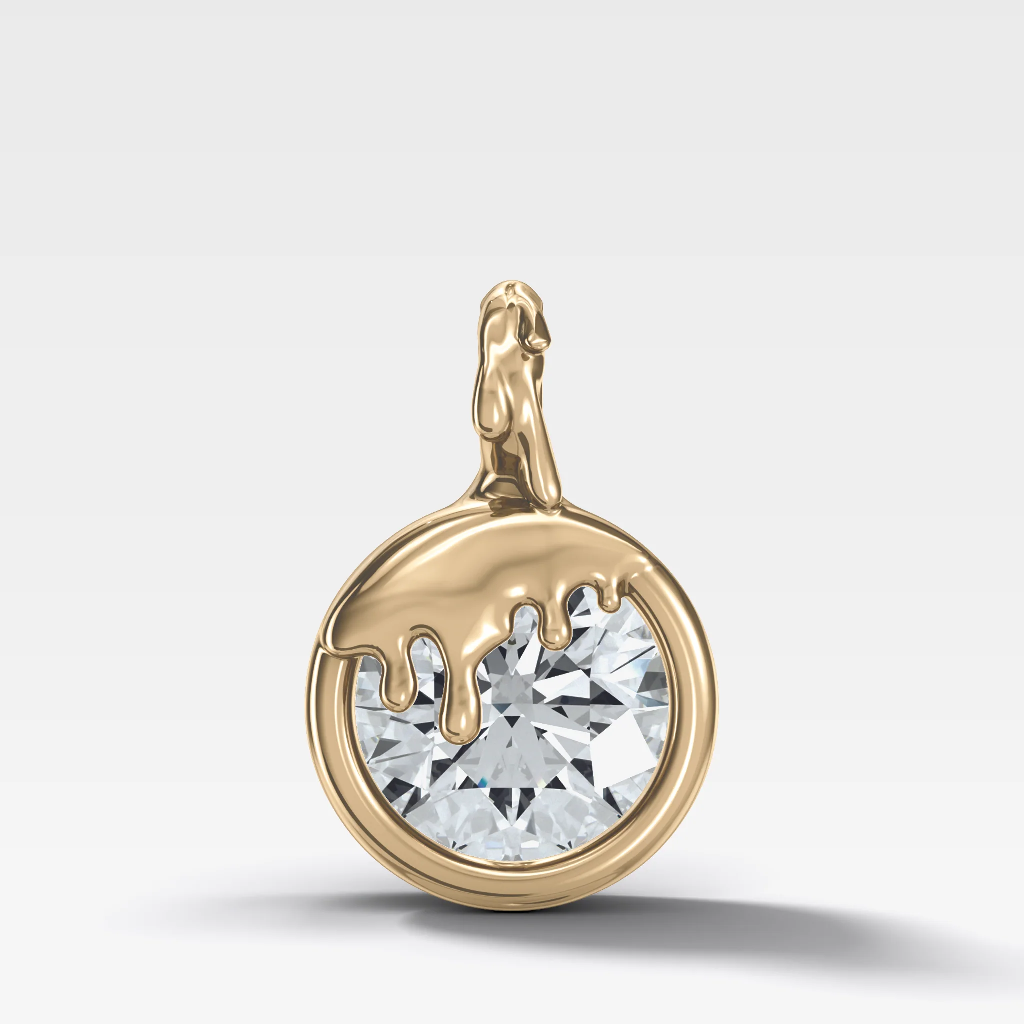 Image of Bezel Drip Round Attachable Diamond Pendant