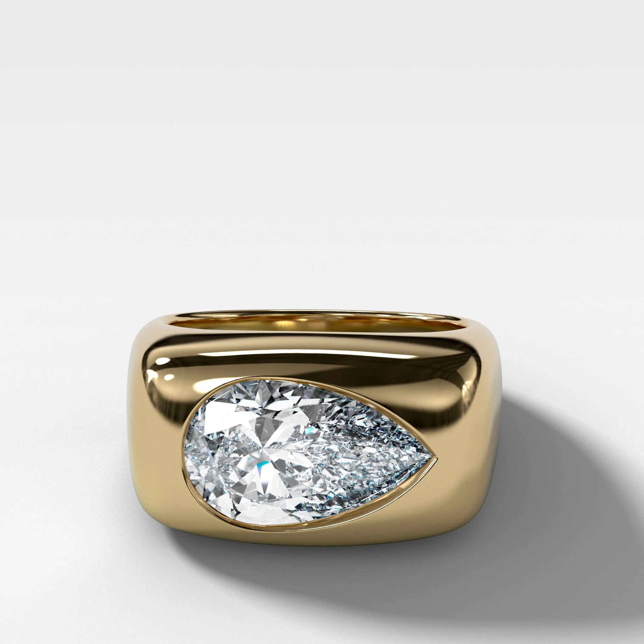 Image of Burnished Solitaire Ring 
