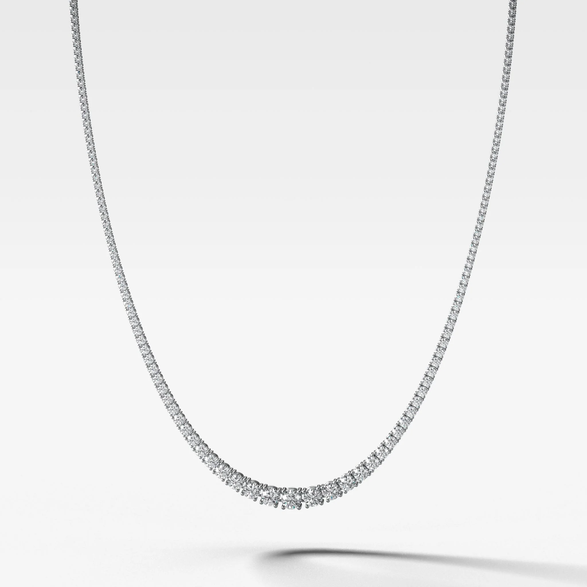 Image of Graduated Diamond Tennis Necklace