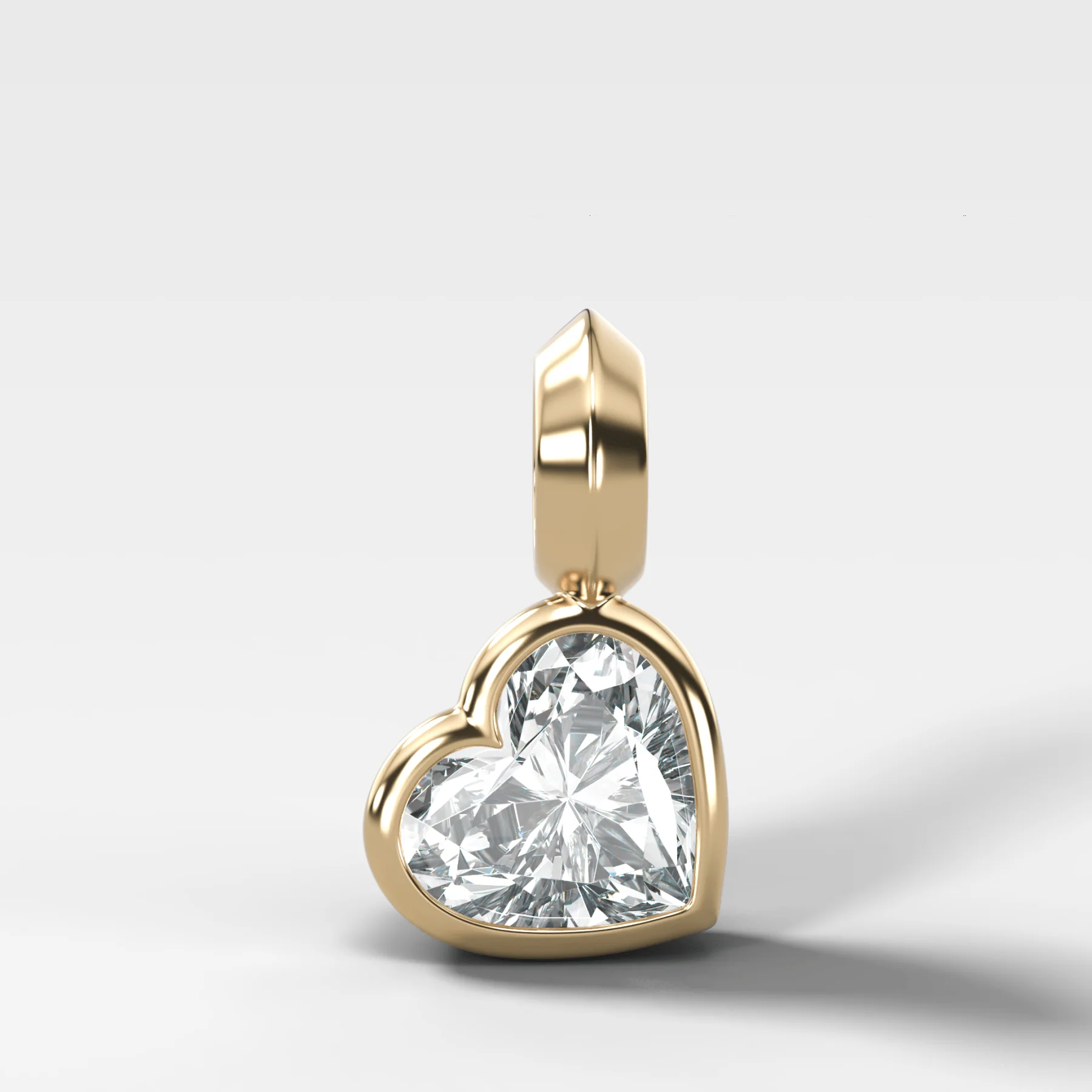 Image of Bezel Set Heart Attachable Diamond Pendant