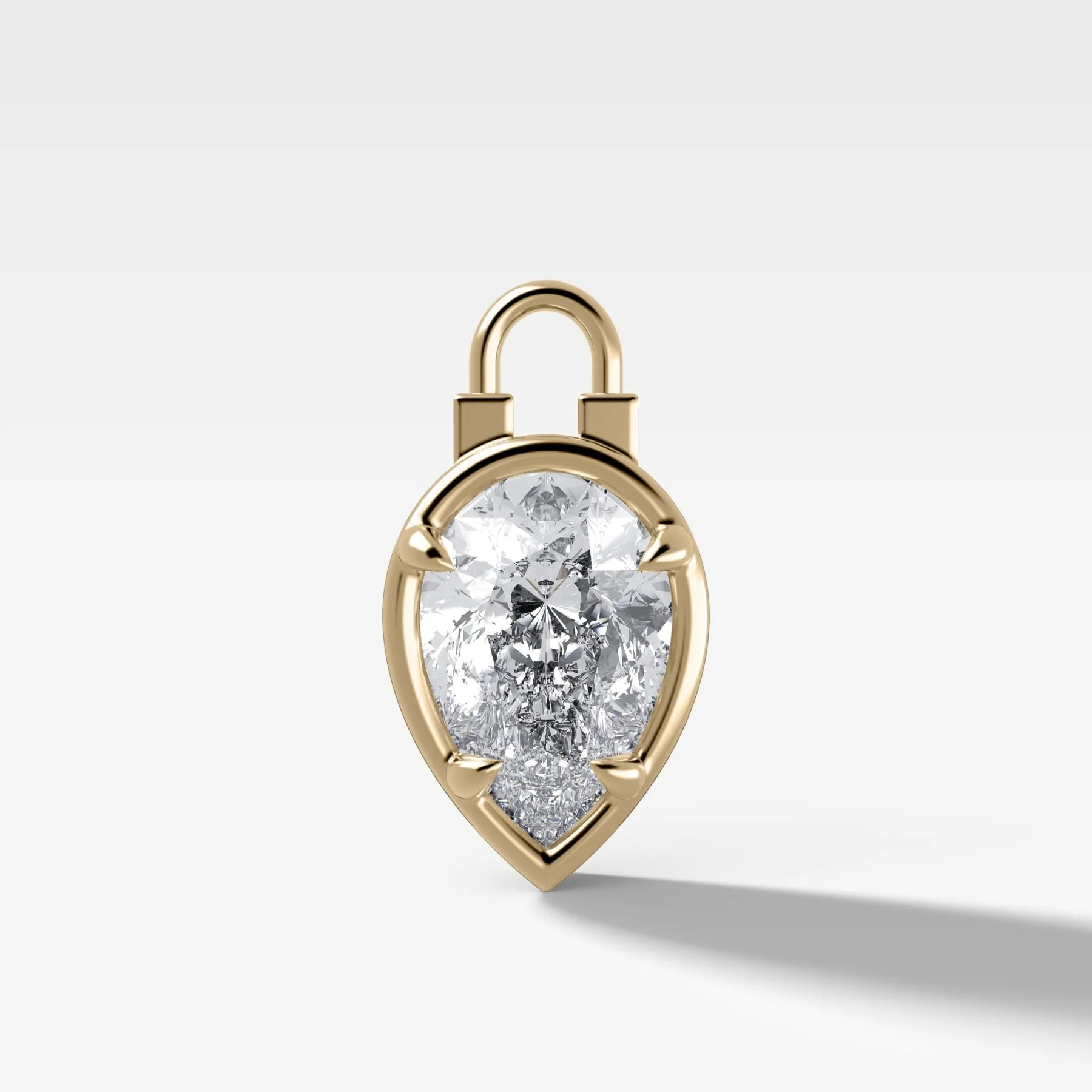 Image of Club Lock Pear Attachable Diamond Pendant