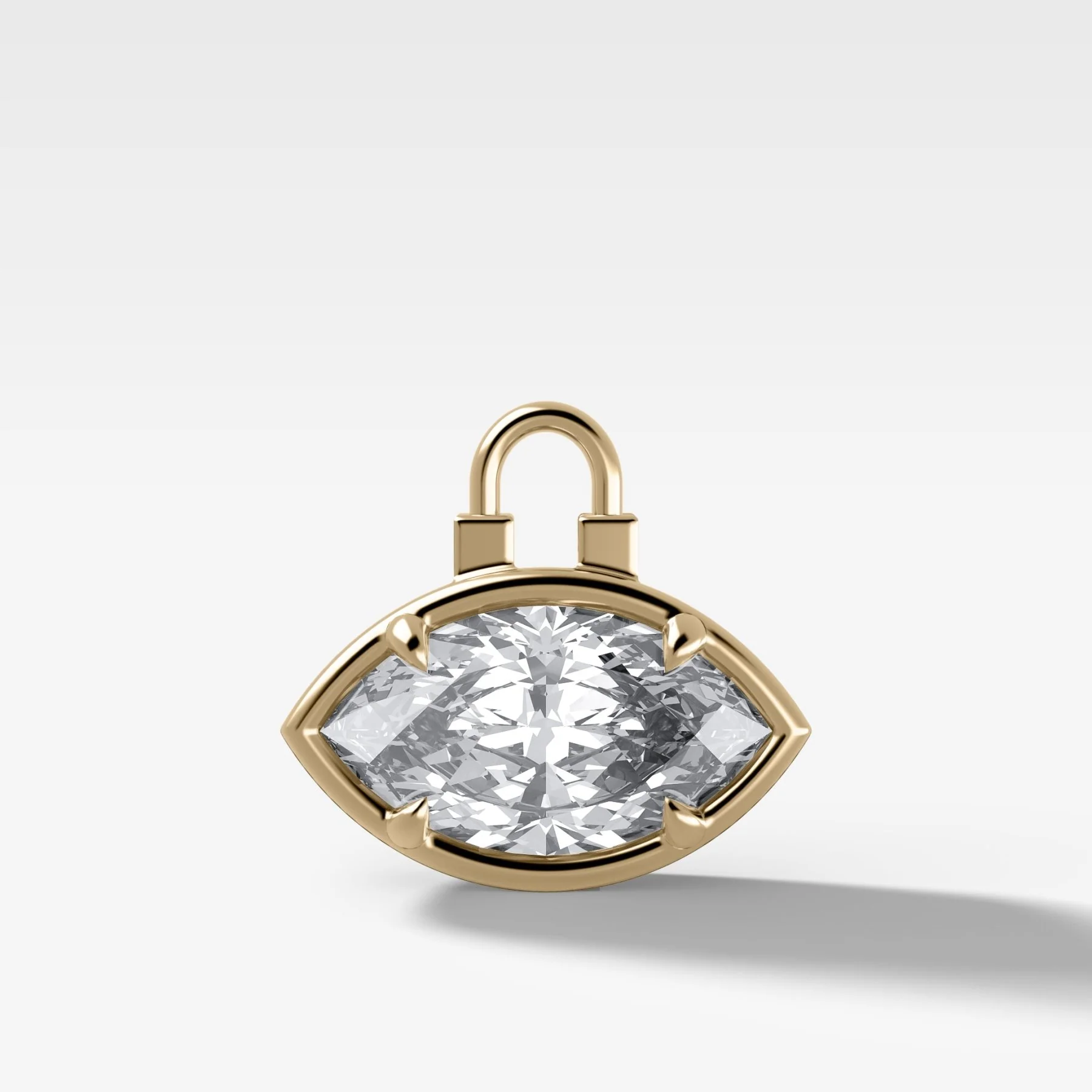 Image of Club Lock East West Marquise Attachable Diamond Pendant