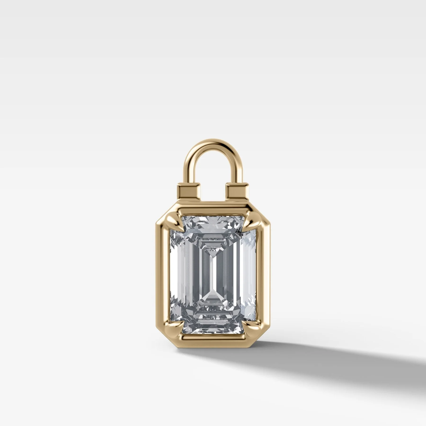 Image of Club Lock Emerald Attachable Diamond Pendant