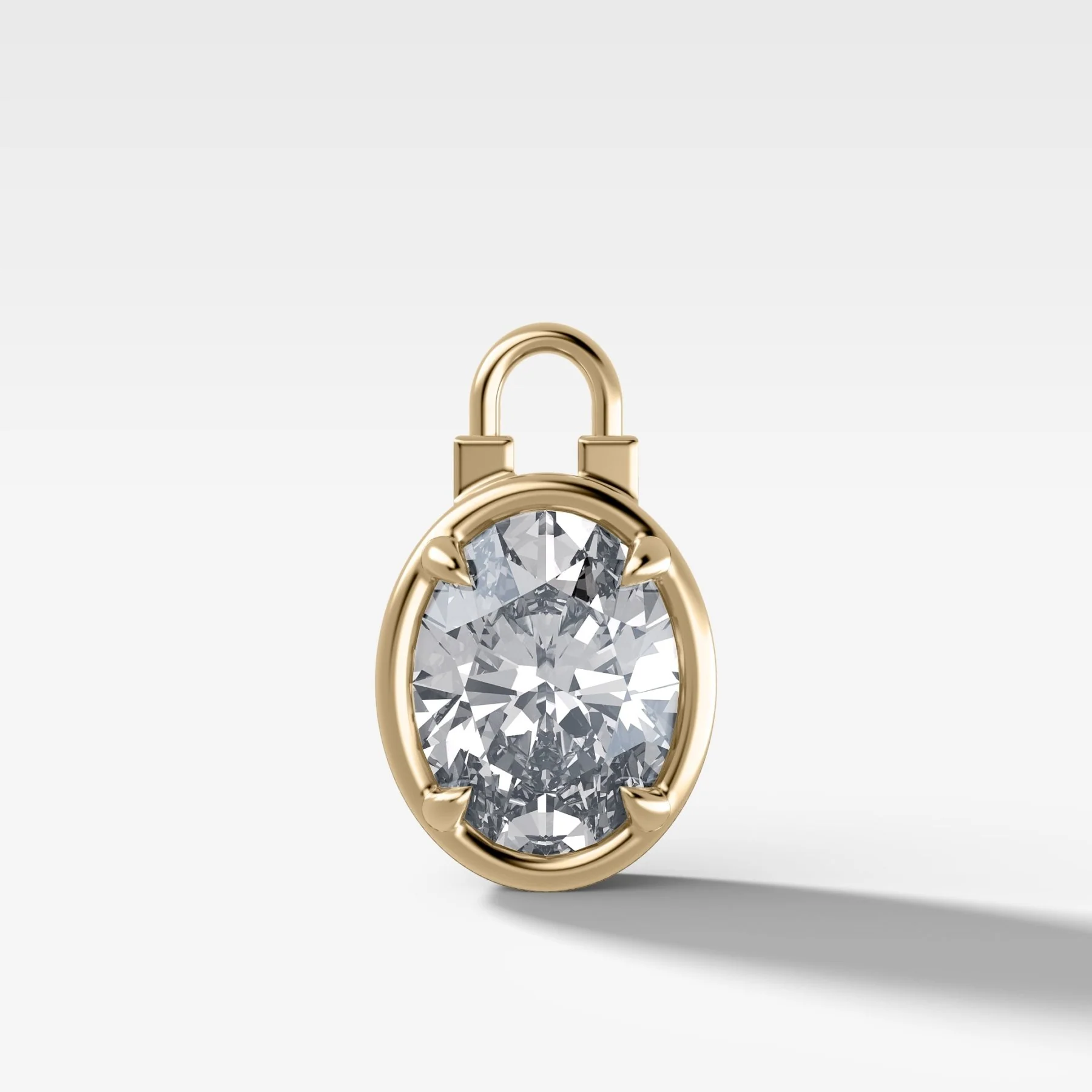 Image of Club Lock Oval Attachable Diamond Pendant