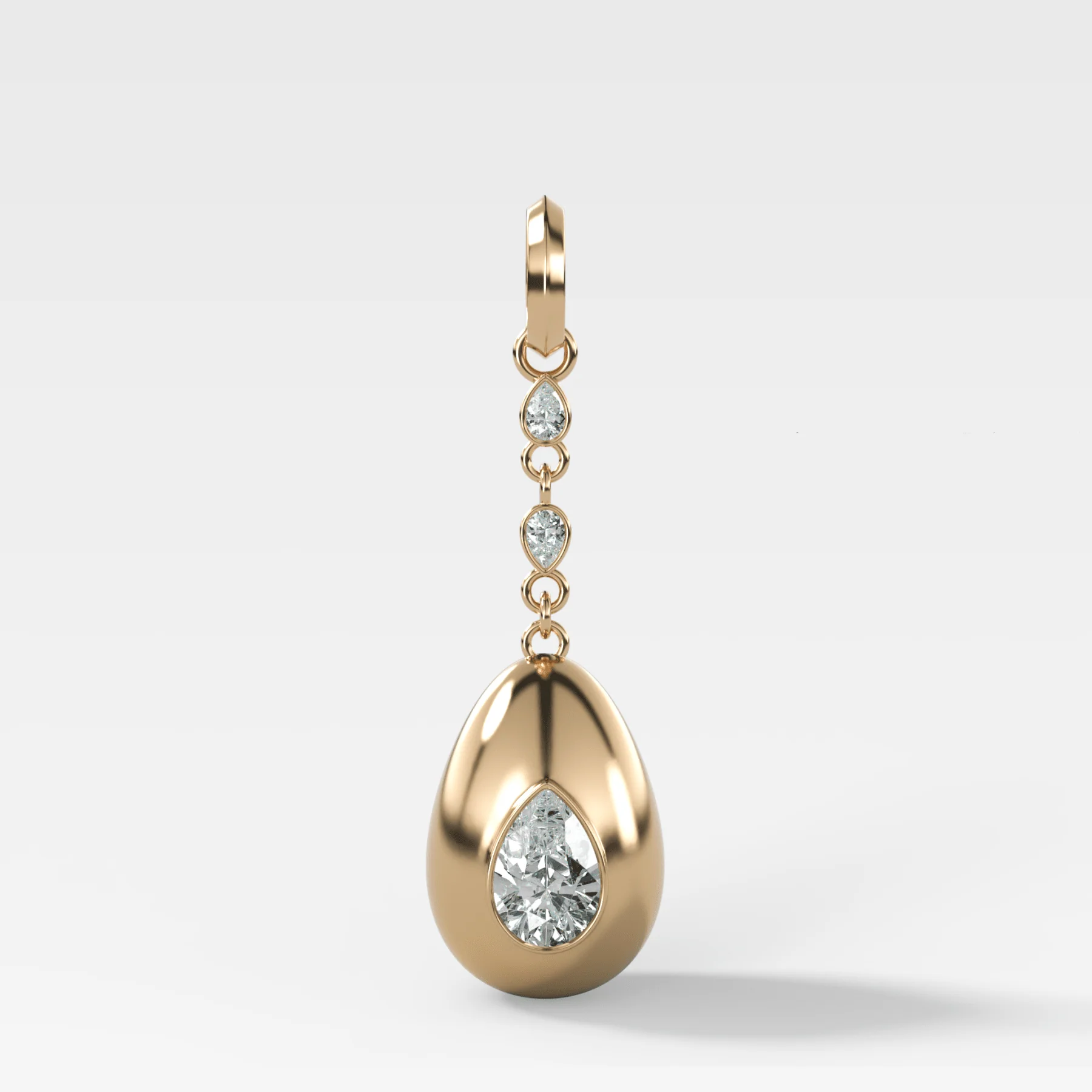 Image of Egg Drop Attachable Pendant with a Pear Cut Diamond