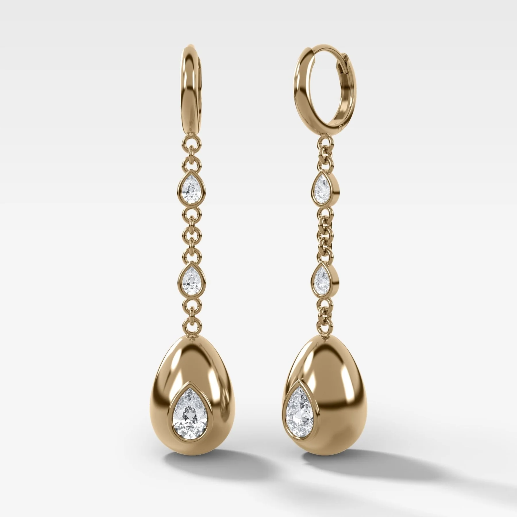Image of Egg Drop Earrings with Pear Cut Diamond