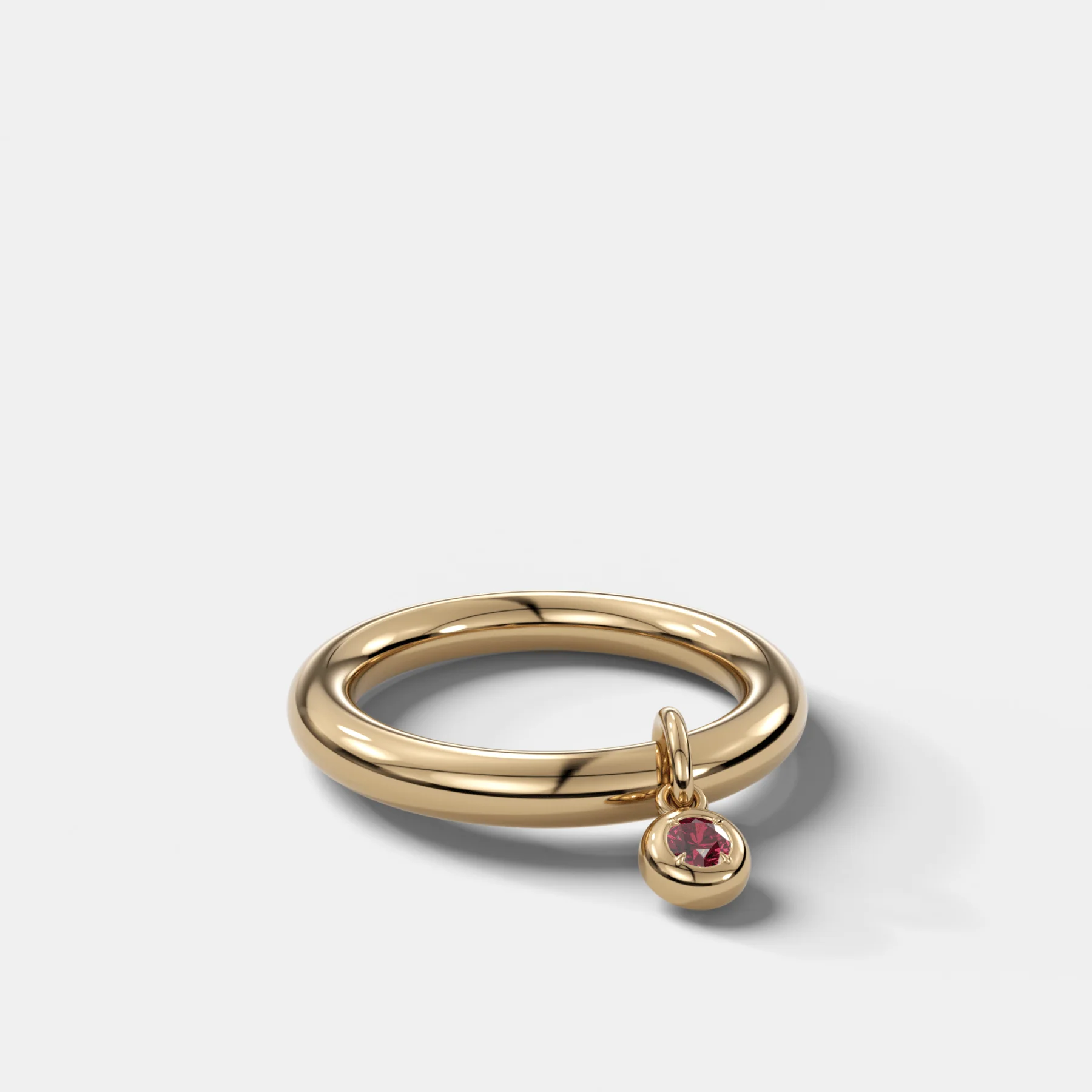 Image of Donut Band with Gemstone Charm