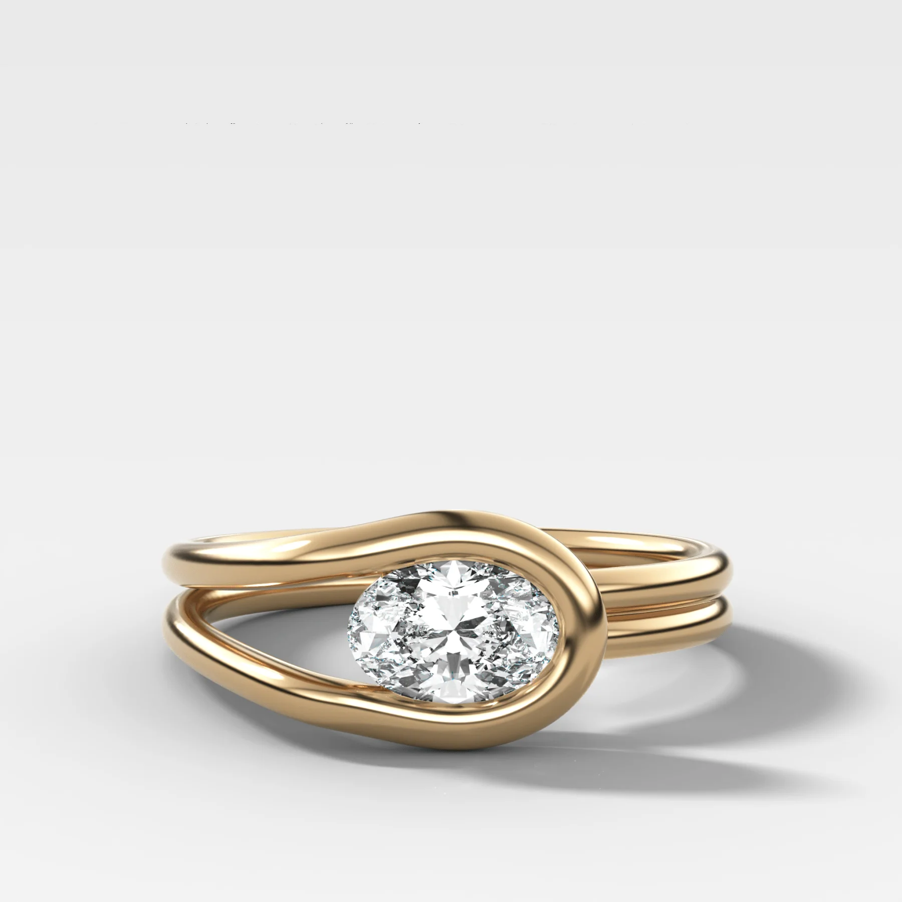 Image of Petite Lasso Band with Oval Cut Diamond