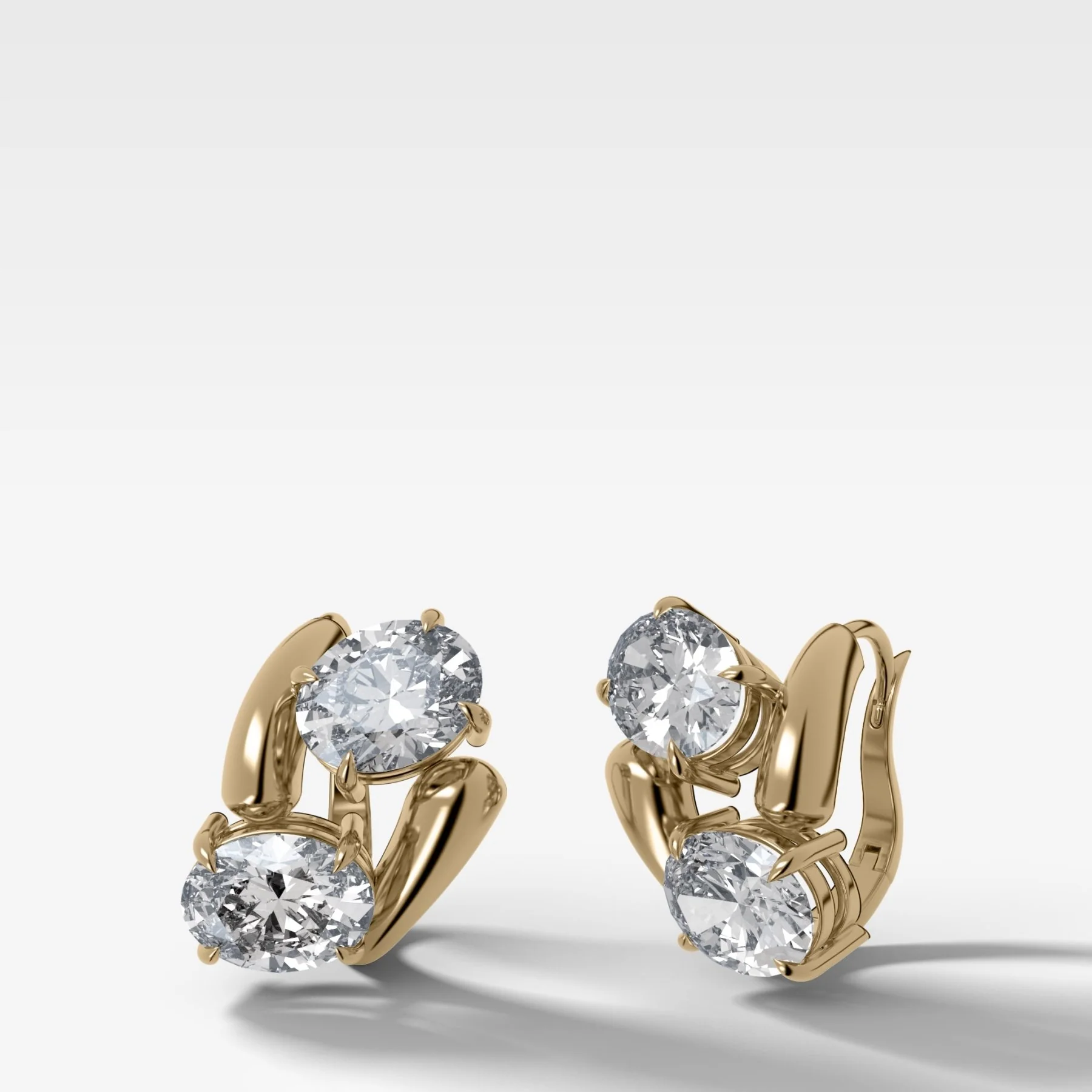 Image of Double Wrap Oval Dangle Earrings