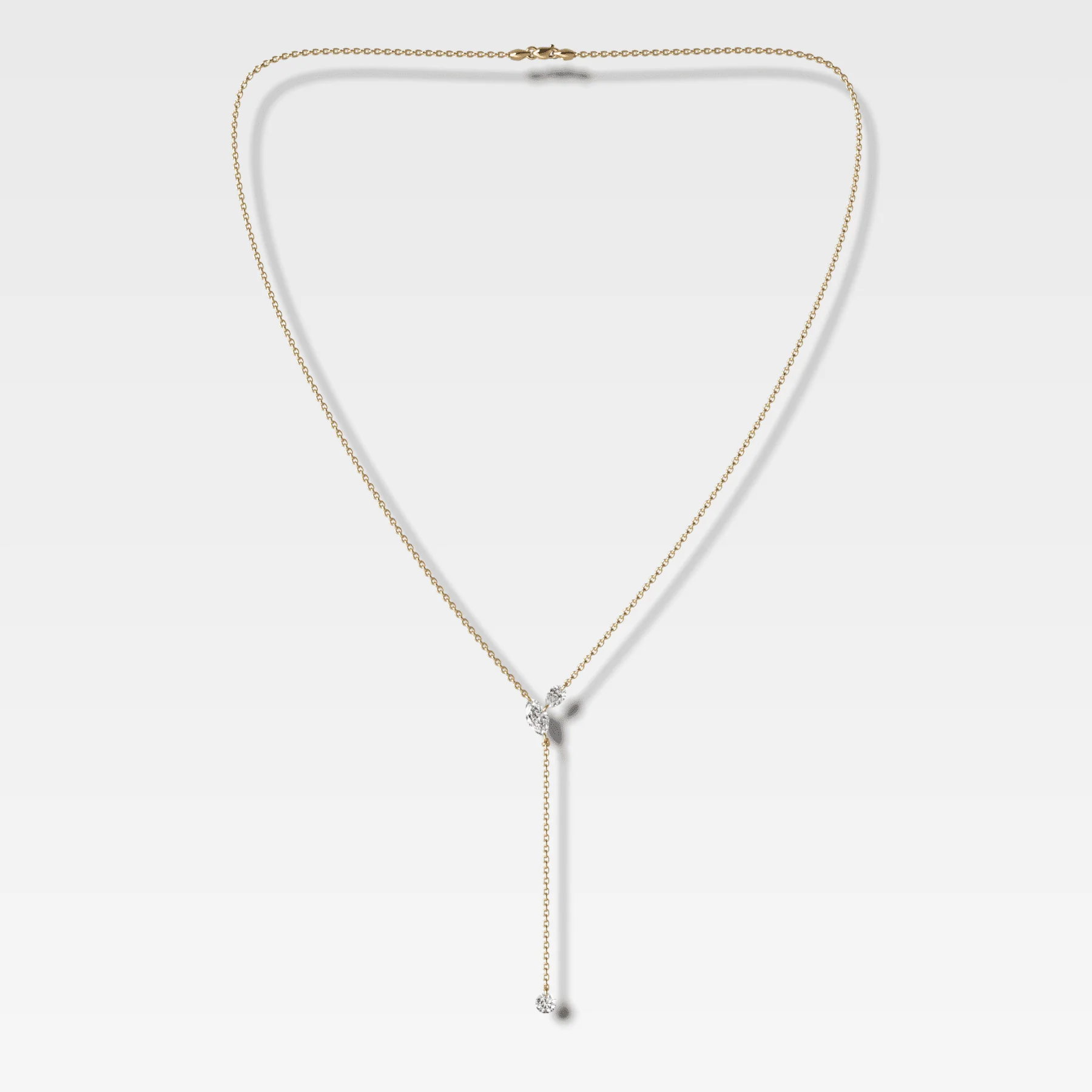 Image of Mixed Diamond Shape Lariat Necklace (1 carat)