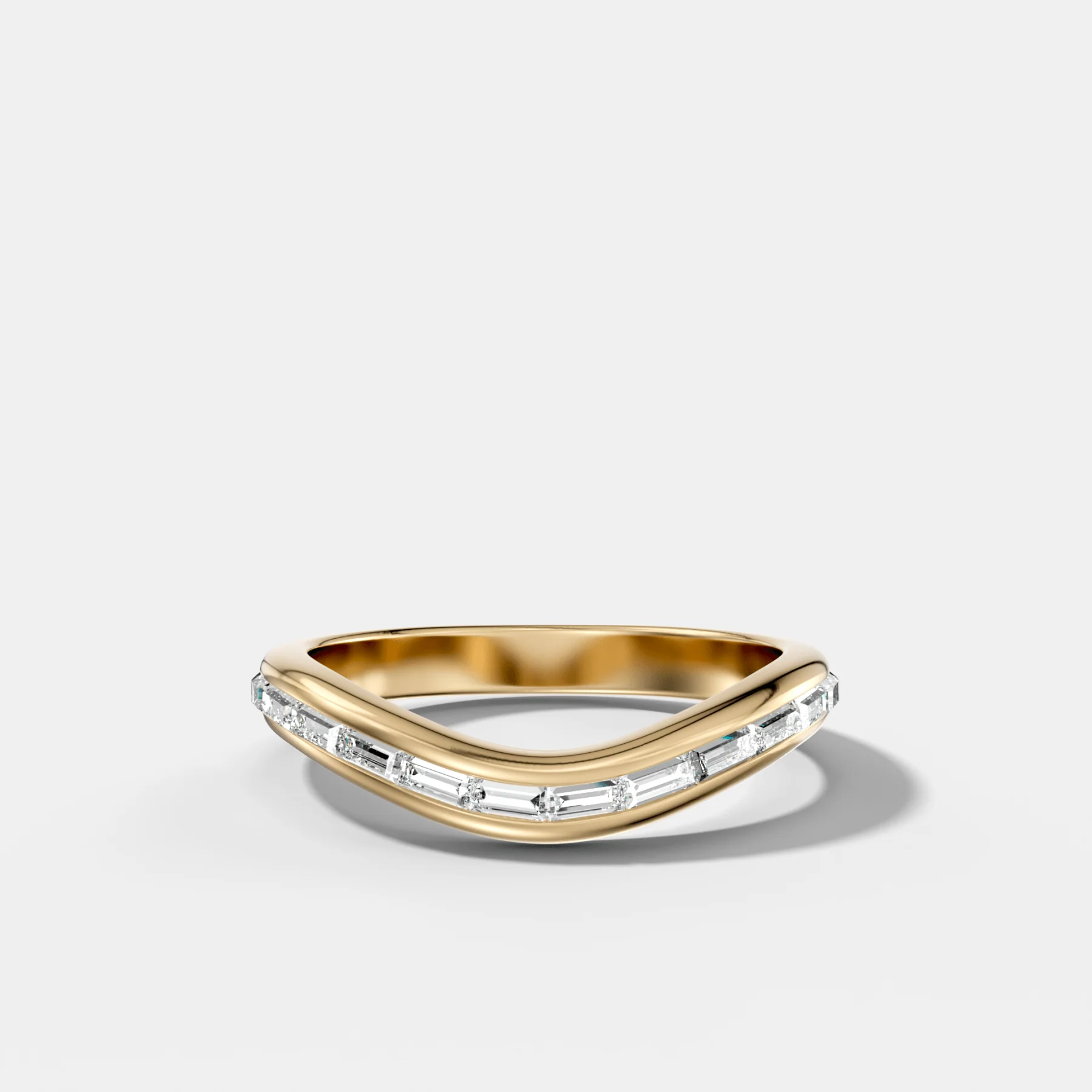 Image of Contoured Channel Set Baguette Eternity Band