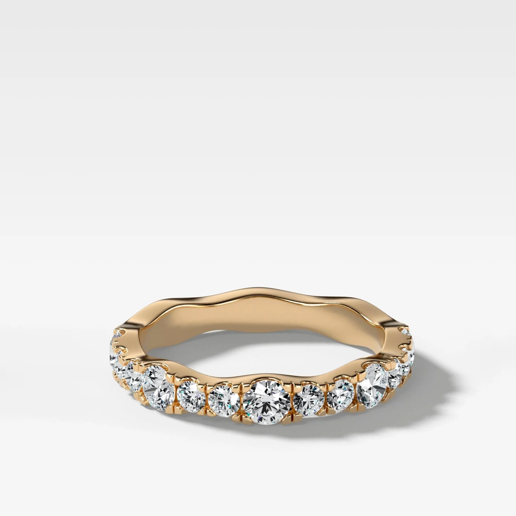 Image of Jumbo Pavé Ripple Wedding Band