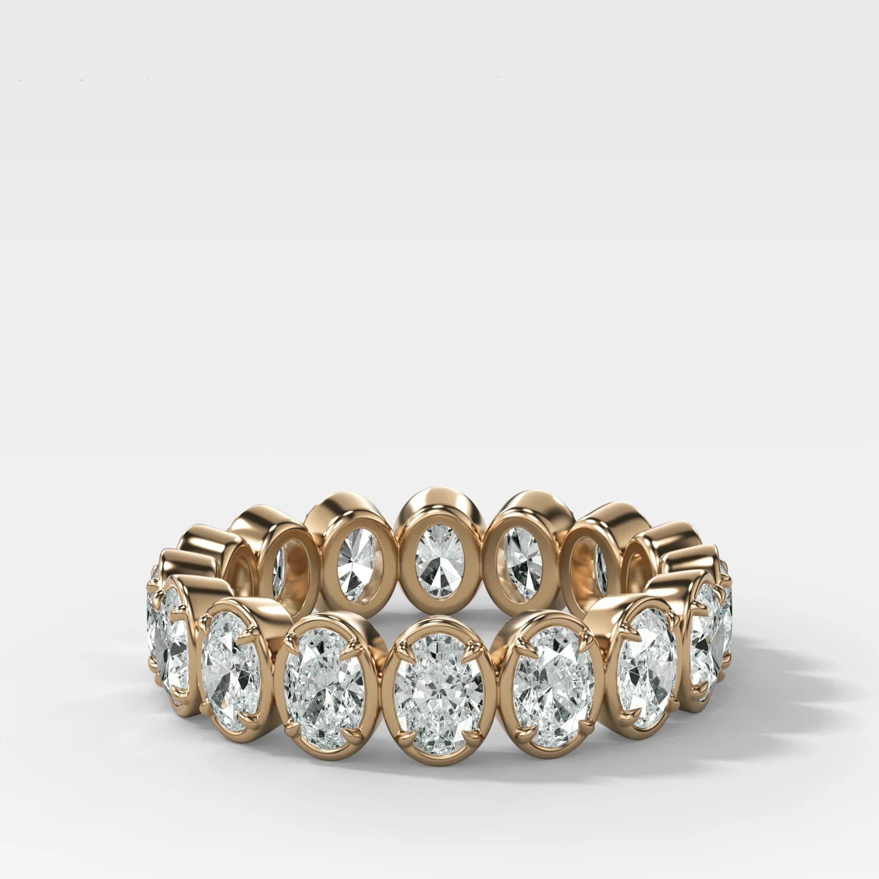 Image of Club Set Eternity Band With North South Oval Cuts