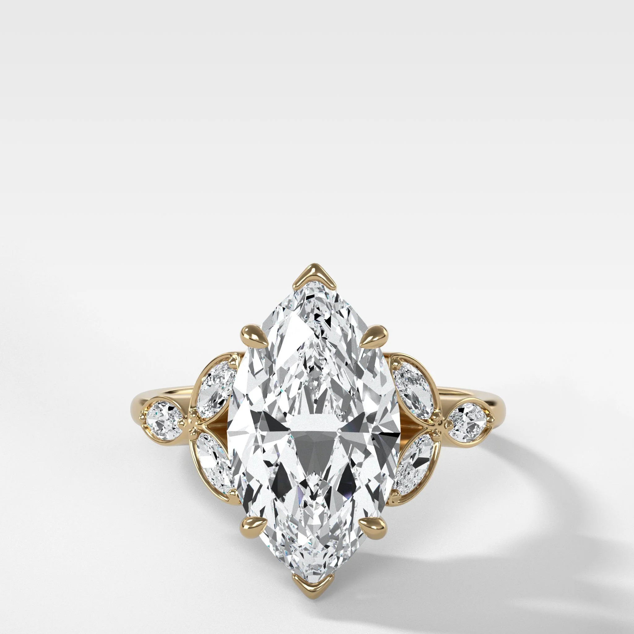 Image of Laurel Engagement  Ring With North South Marquise Cut Diamond