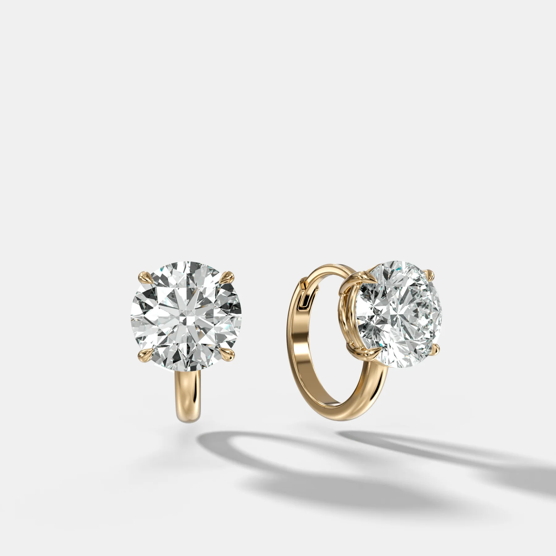 Image of Floating Huggie with Round Cut Diamonds