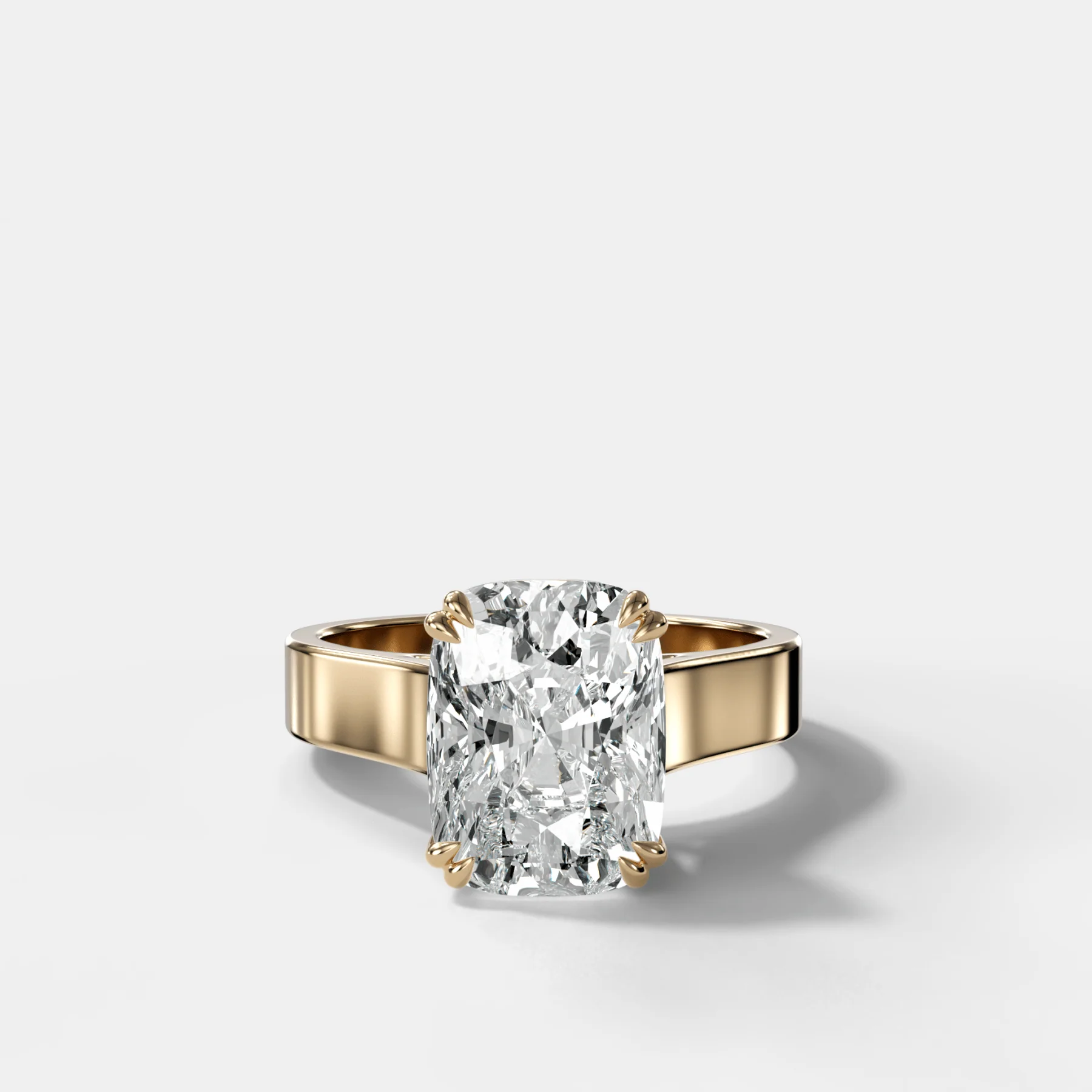 Image of Finest Cathedral Engagement Ring with Elongated Cushion Cut Diamond