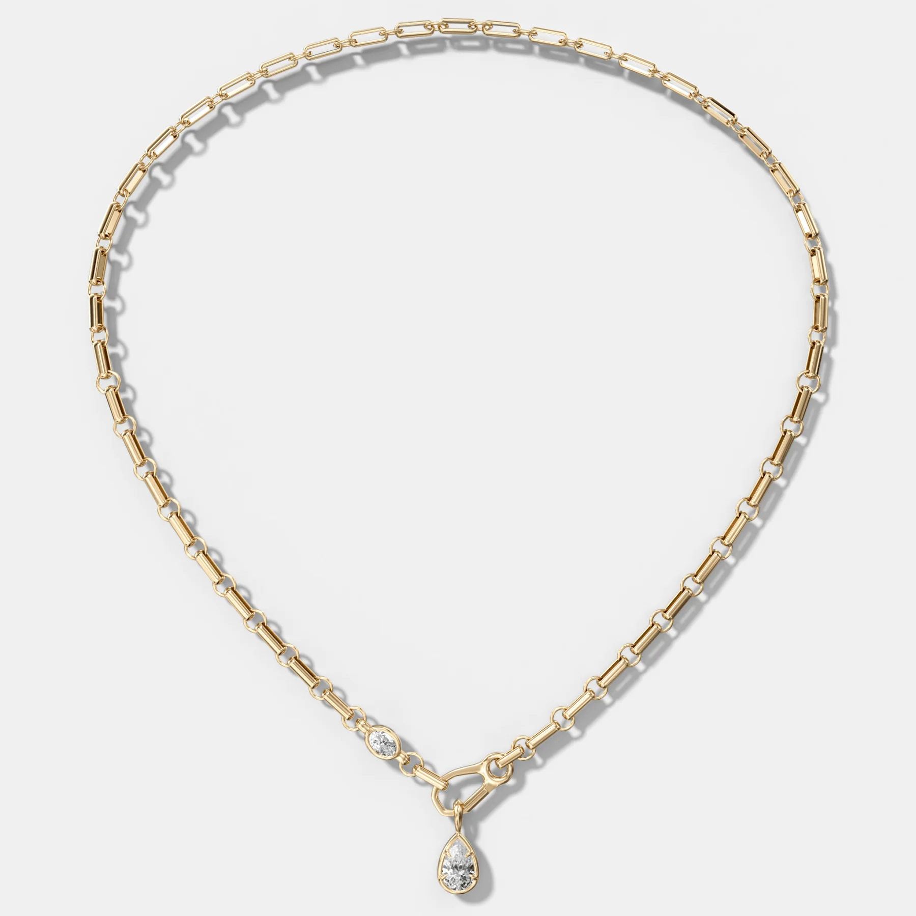 Image of Diamond Drop Clip Lariat Necklace