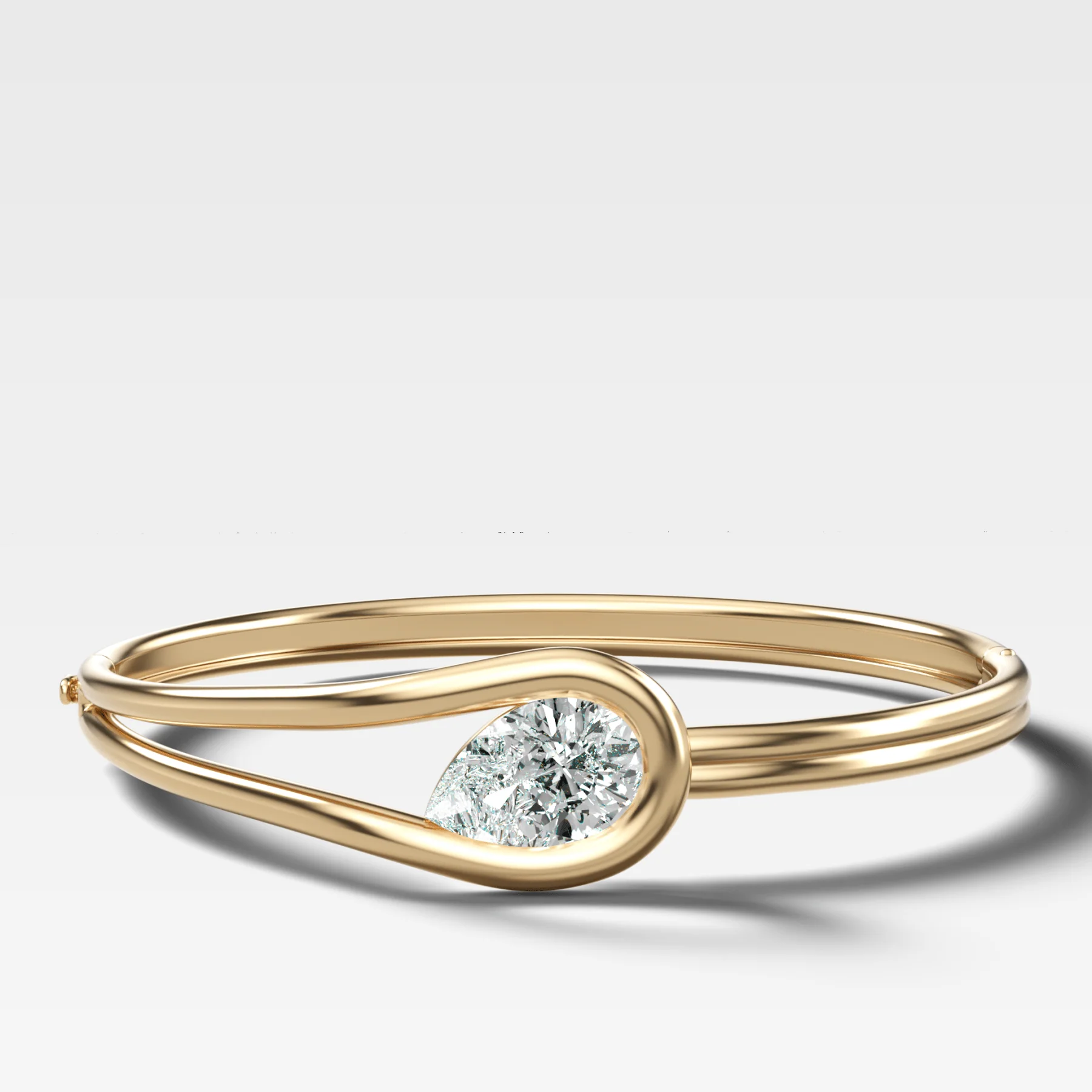 Image of Lasso Bangle with Tilted Pear Cut Diamond