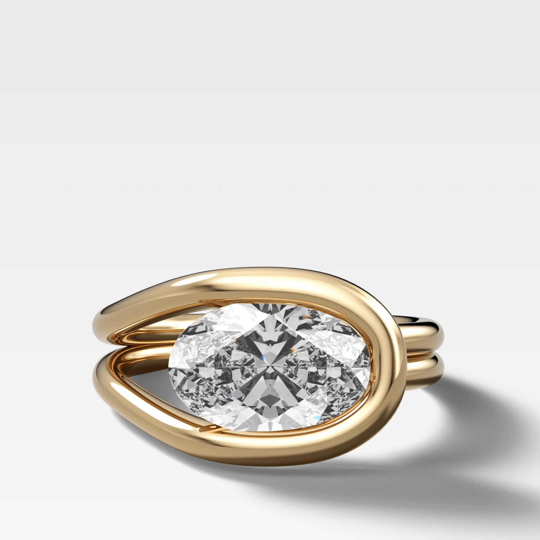 Image of Lasso Engagement Ring with Oval Cut Diamond
