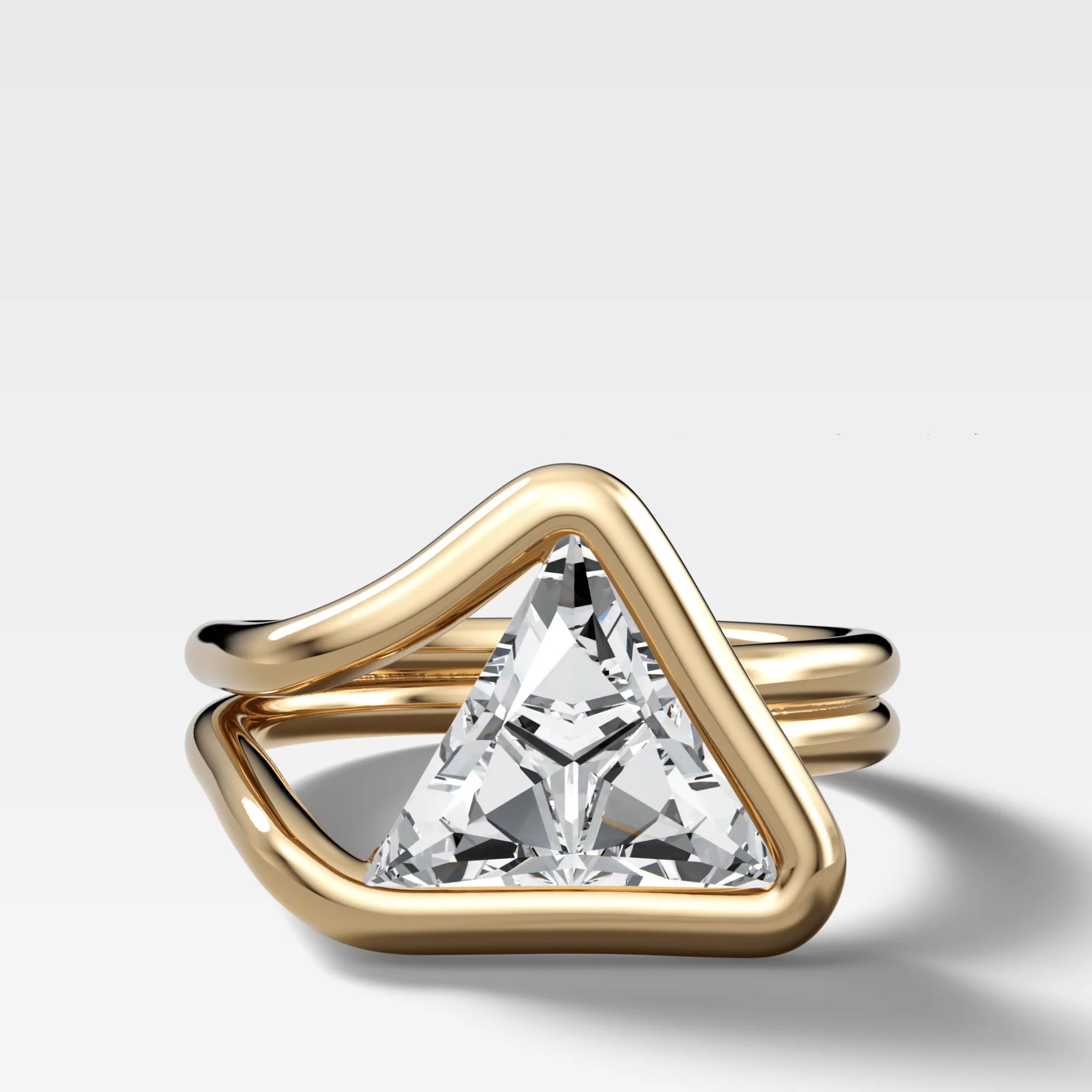 Image of Lasso Engagement Ring with 2.05ct Trilliant Cut Lab Grown Diamond