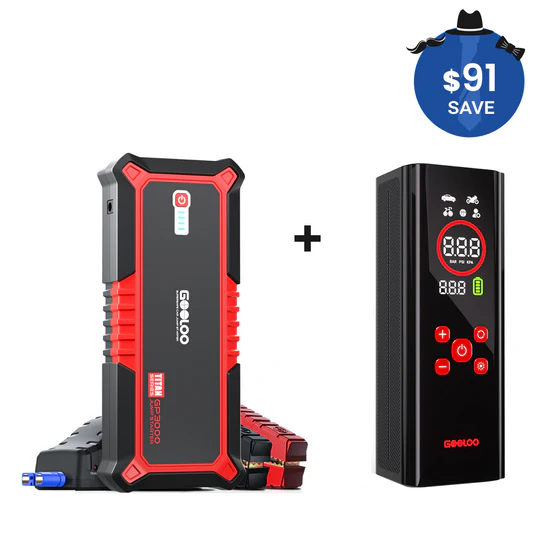 GOOLOO GP3000 Jump Starter with AP150 Pro Tire Inflator