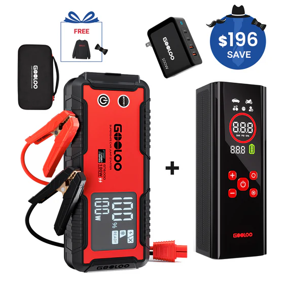 GOOLOO GT6000+AP150 PRO Tire Inflator+100W Charger+EVA Box