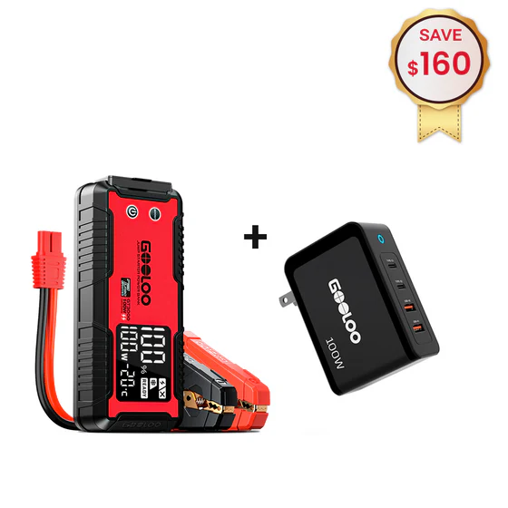GOOLOO GT3000 Jump Starter with 100W Fast Wall Charger