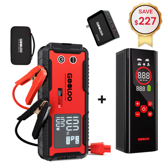 GOOLOO GT6000+AP150 PRO Tire Inflator+100W Charger+EVA Box