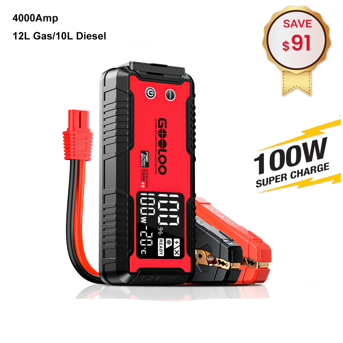 GOOLOO GT4000S Jump Starter 4000Amp 100W