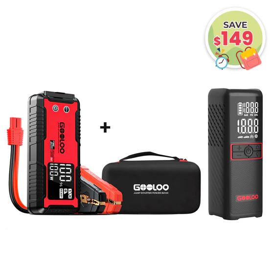 GOOLOO GT4000S Jump Starter+GT160 Tire Inflator+EVA Box