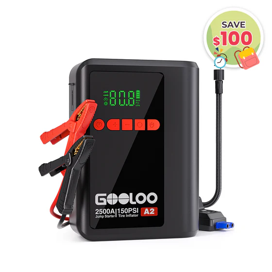 【Clearance Sale】GOOLOO A2 Jump Starter with Air Compressor 2500Amp