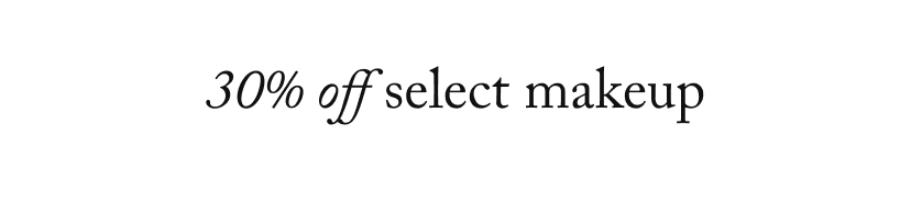 30% off select makeup