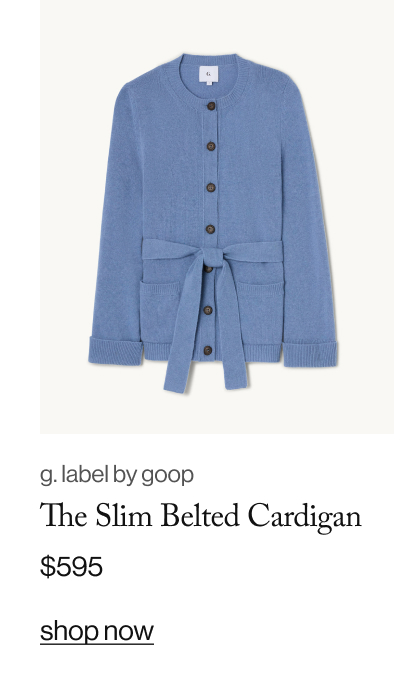 g. label by goop Slim Belted Cardigan, $595