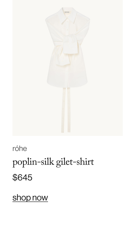 róhe poplin-silk gilet-shirt, $645