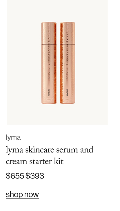 lyma skincare serum and cream starter kit, $393
