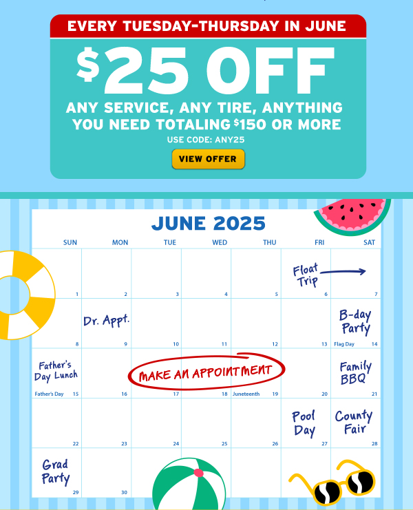 Every Tuesday Thursday in June