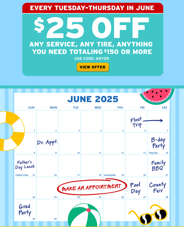 Every Tuesday Thursday in June